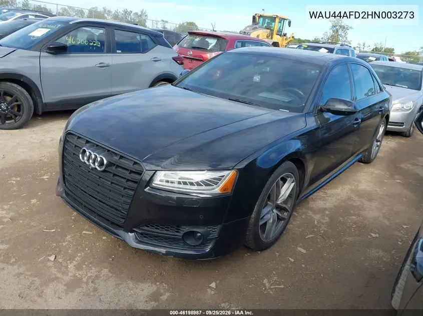 2017 AUDI A8 VIN WAU44AFD2HN003273 — фото 3