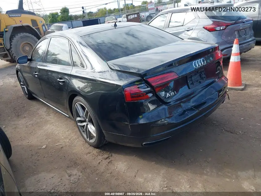 AUDI A8 2017, VIN WAU44AFD2HN003273