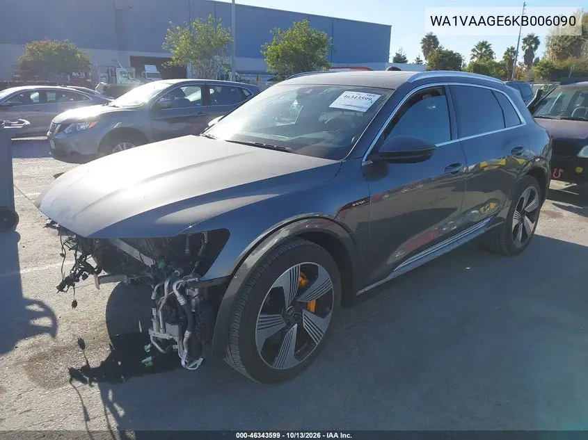 2019 AUDI E-TRON VIN WA1VAAGE6KB006090 — фото 2