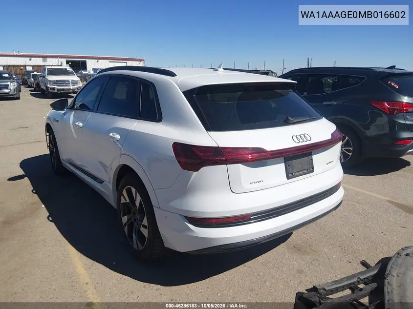 2021 AUDI E-TRON VIN WA1AAAGE0MB016602 — фото 3