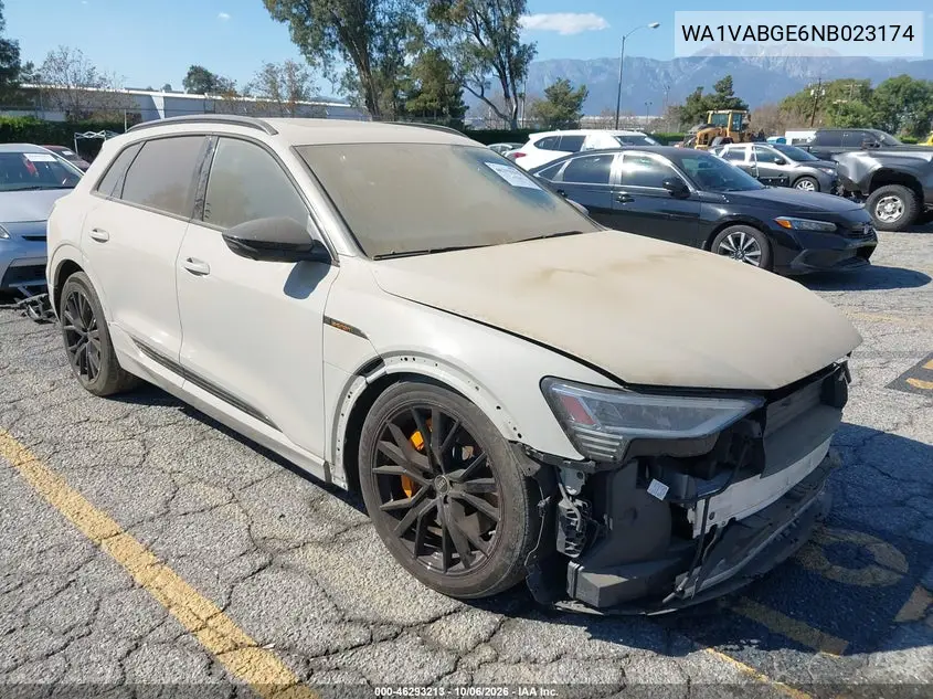 AUDI E-TRON 2022, VIN WA1VABGE6NB023174