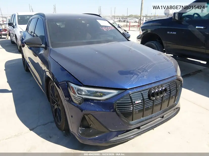 AUDI E-TRON 2022, VIN WA1VABGE7NB015424