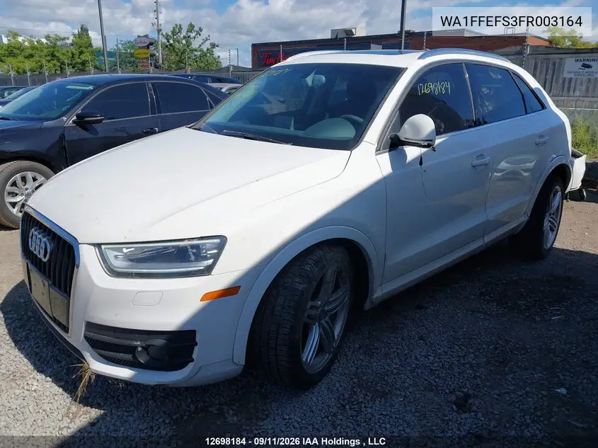 2015 AUDI Q3 VIN WA1FFEFS3FR003164 — фото 2