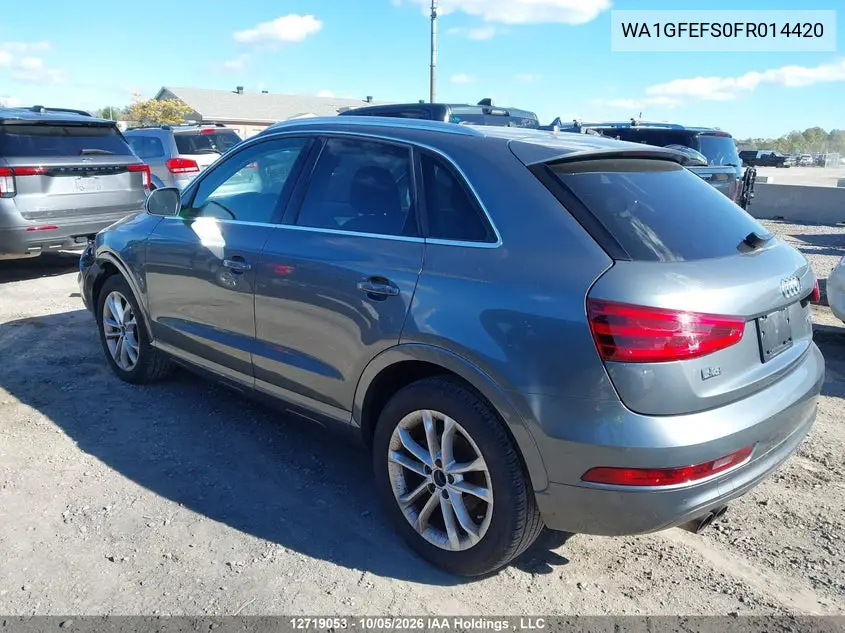 2015 AUDI Q3 VIN WA1GFEFS0FR014420 — фото 14