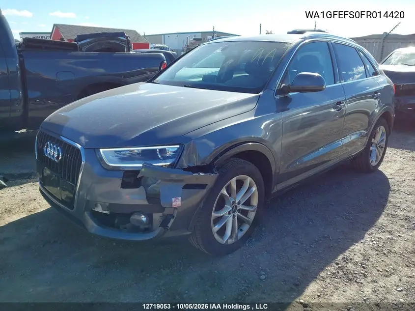 2015 AUDI Q3 VIN WA1GFEFS0FR014420 — фото 2