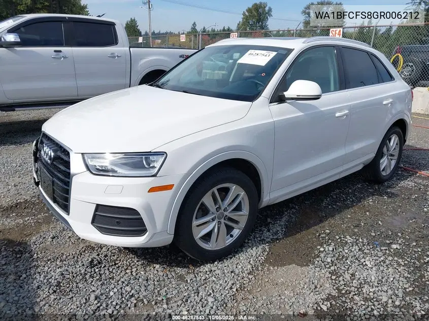 2016 AUDI Q3 VIN WA1BFCFS8GR006212 — фото 2