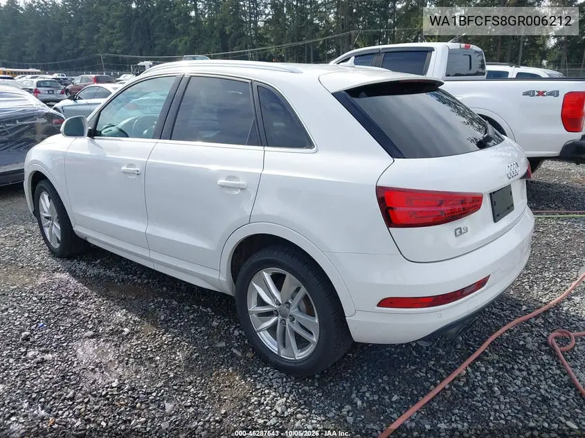 2016 AUDI Q3 VIN WA1BFCFS8GR006212 — фото 3