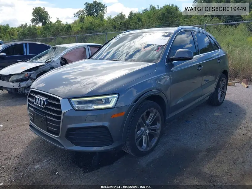 2016 AUDI Q3 VIN WA1GFCFS8GR019449 — фото 2
