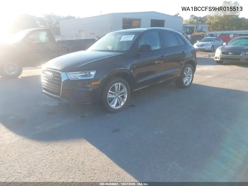 2017 AUDI Q3 VIN WA1BCCFS9HR015513 — фото 2