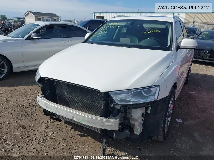 2018 AUDI Q3 VIN WA1JCCFS5JR002212 — фото 2