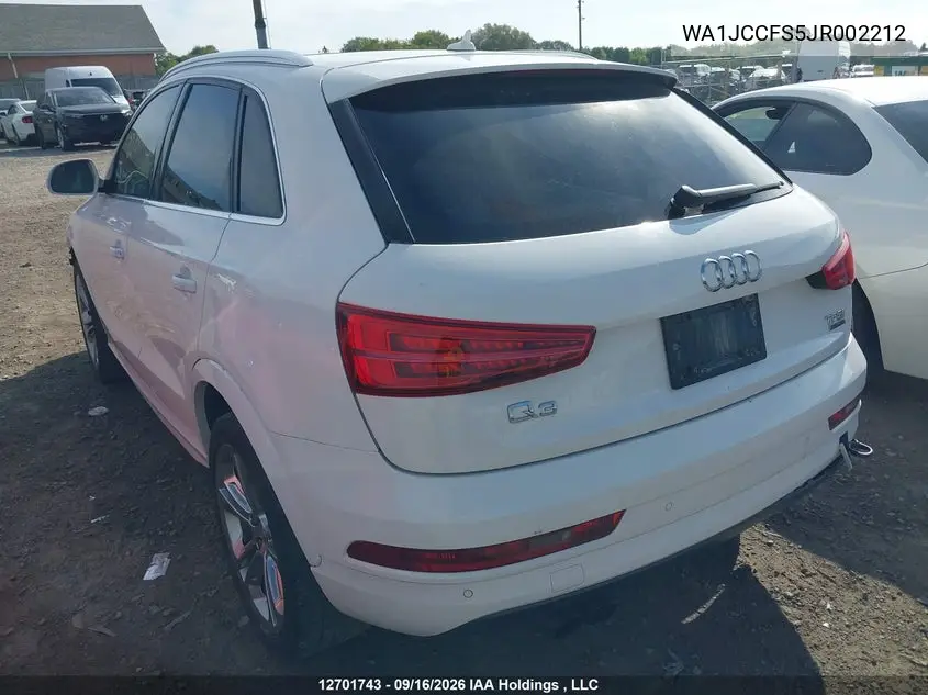 2018 AUDI Q3 VIN WA1JCCFS5JR002212 — фото 3
