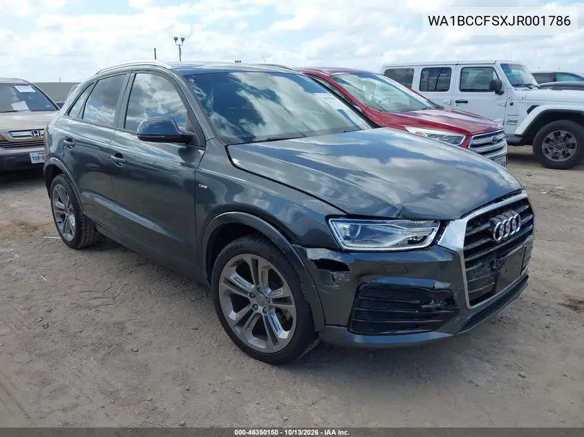AUDI Q3 2018, VIN WA1BCCFSXJR001786