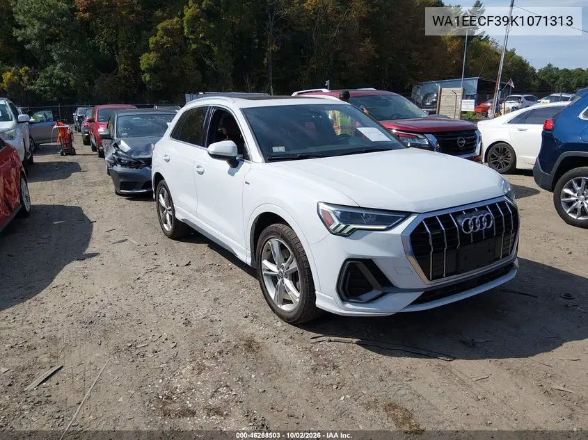 AUDI Q3 2019, VIN WA1EECF39K1071313