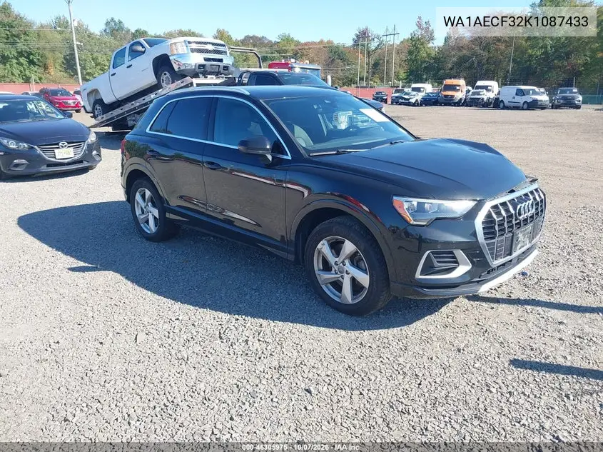 AUDI Q3 2019, VIN WA1AECF32K1087433