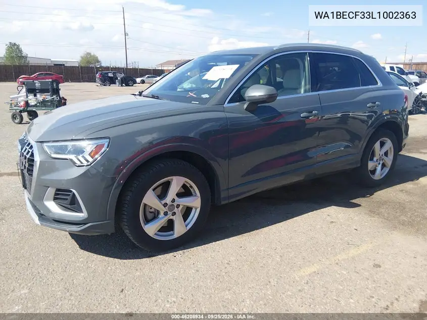 2020 AUDI Q3 VIN WA1BECF33L1002363 — фото 2