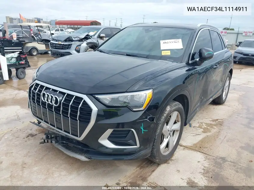 2020 AUDI Q3 VIN WA1AECF34L1114911 — фото 2