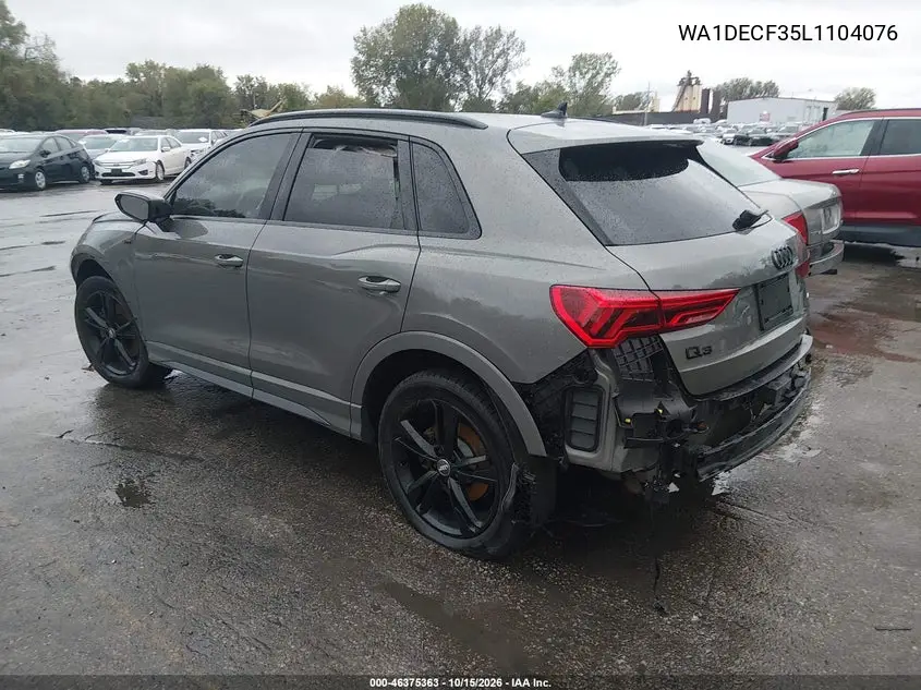 2020 AUDI Q3 VIN WA1DECF35L1104076 — фото 3