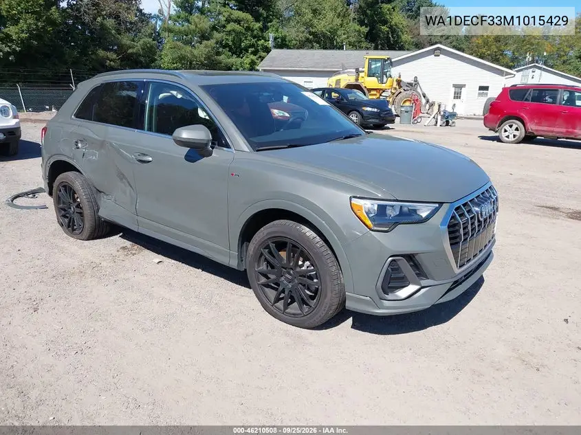 AUDI Q3 2021, VIN WA1DECF33M1015429