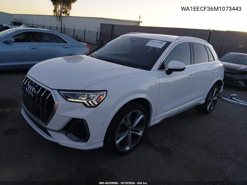 2021 AUDI Q3 VIN WA1EECF36M1073443 — фото 2