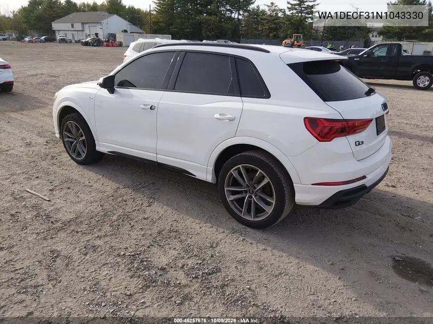 2022 AUDI Q3 VIN WA1DECF31N1043330 — фото 3