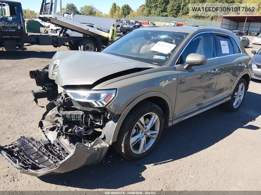 2022 AUDI Q3 VIN WA1EEDF30N1017862 — фото 2