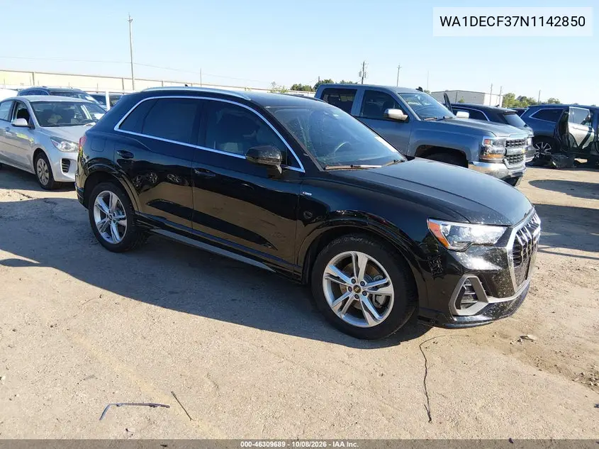AUDI Q3 2022, VIN WA1DECF37N1142850