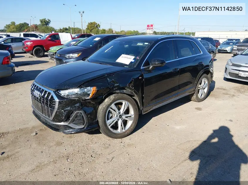 2022 AUDI Q3 VIN WA1DECF37N1142850 — фото 2
