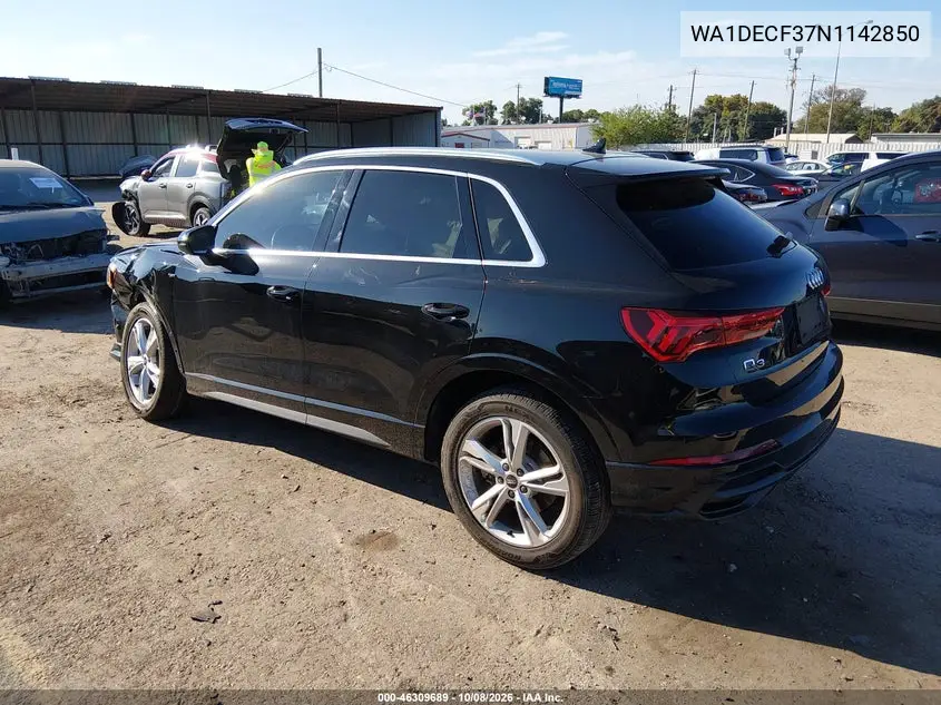 2022 AUDI Q3 VIN WA1DECF37N1142850 — фото 3