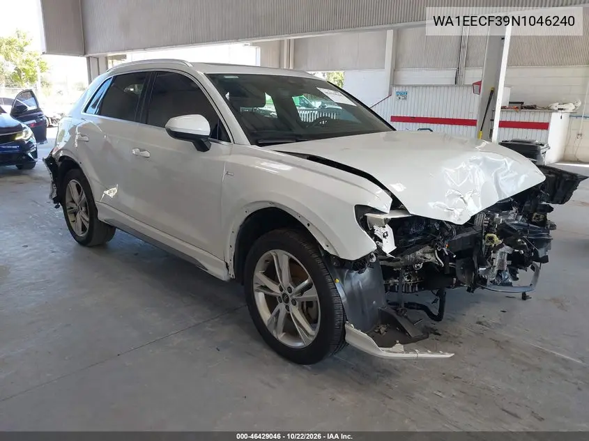 AUDI Q3 2022, VIN WA1EECF39N1046240
