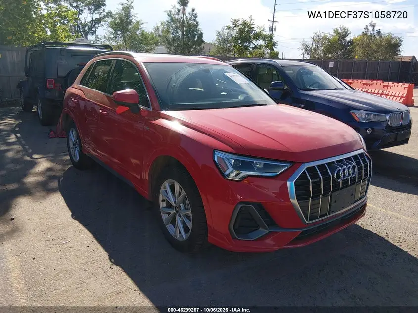 AUDI Q3 2025, VIN WA1DECF37S1058720
