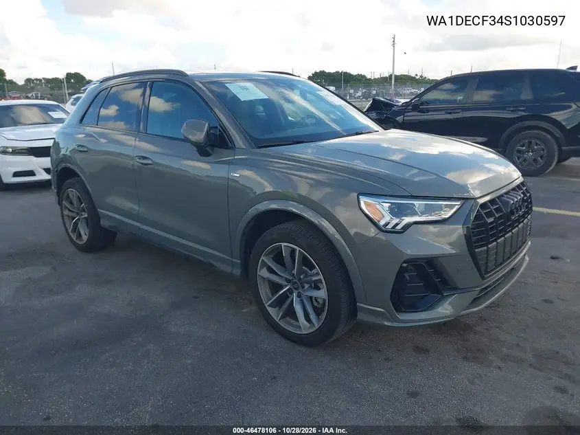 AUDI Q3 2025, VIN WA1DECF34S1030597