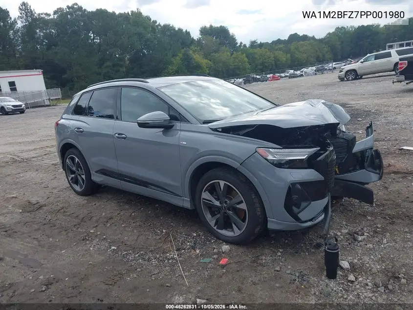 AUDI Q4 E-TRON 2023, VIN WA1M2BFZ7PP001980