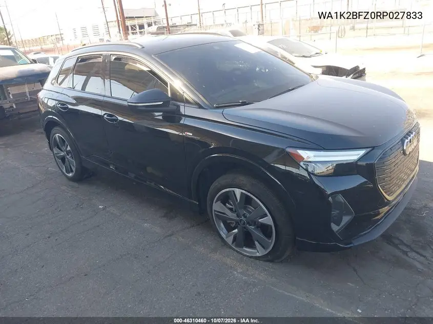 AUDI Q4 E-TRON 2024, VIN WA1K2BFZ0RP027833