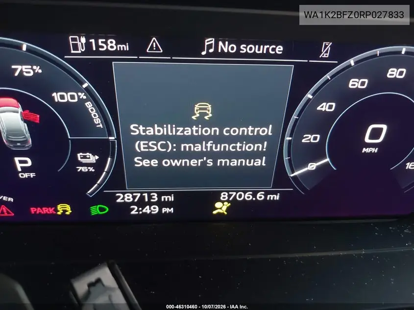 2024 AUDI Q4 E-TRON VIN WA1K2BFZ0RP027833 — фото 15