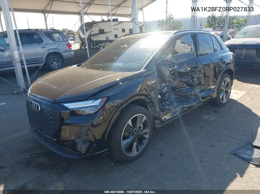 2024 AUDI Q4 E-TRON VIN WA1K2BFZ0RP027833 — фото 2