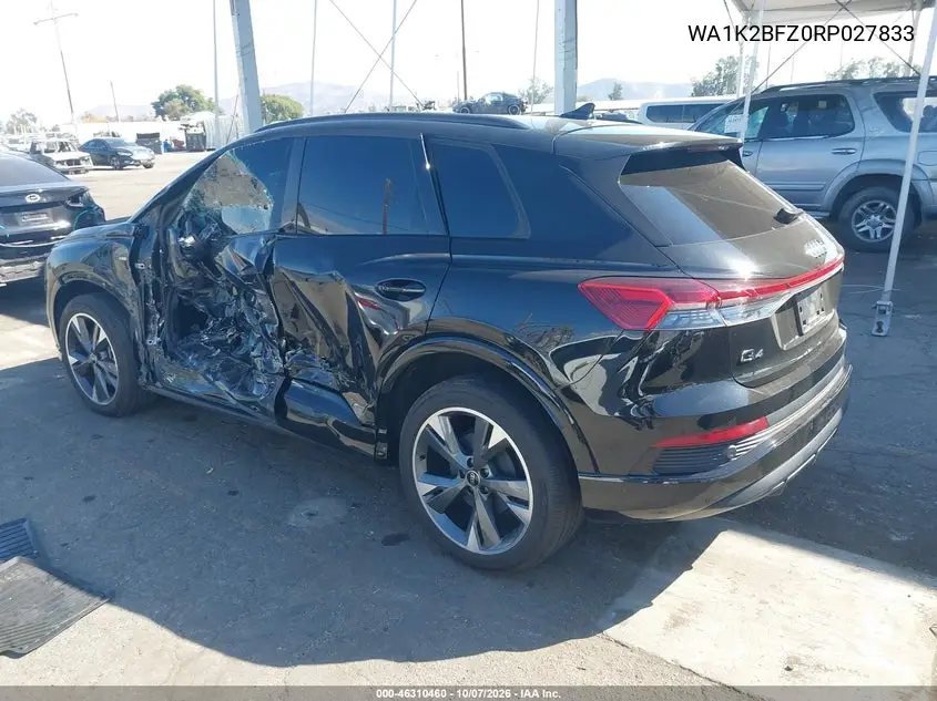 2024 AUDI Q4 E-TRON VIN WA1K2BFZ0RP027833 — фото 3
