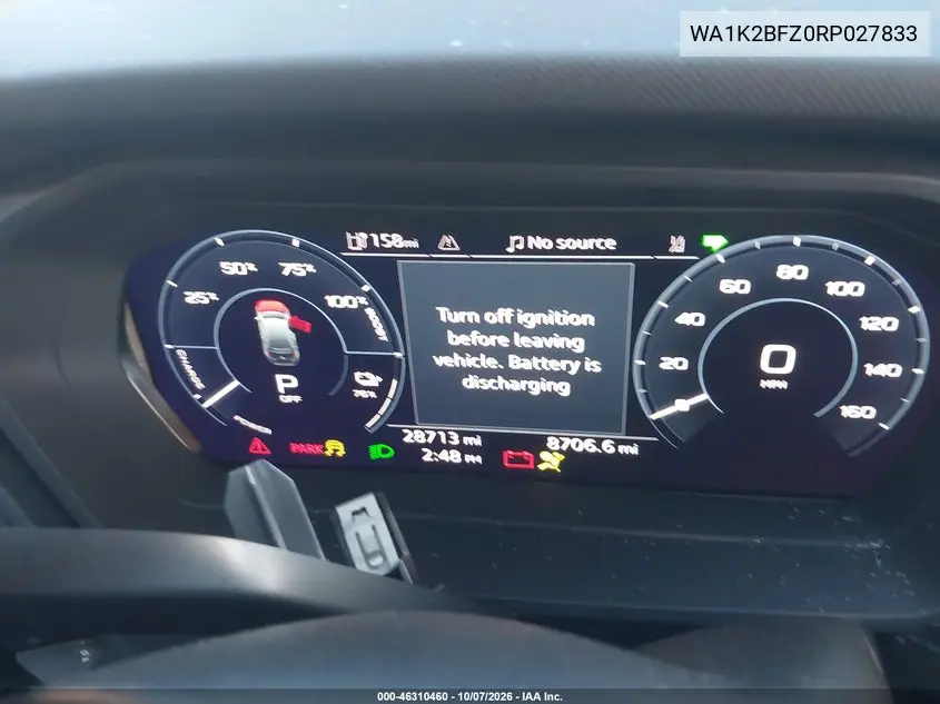 2024 AUDI Q4 E-TRON VIN WA1K2BFZ0RP027833 — фото 7