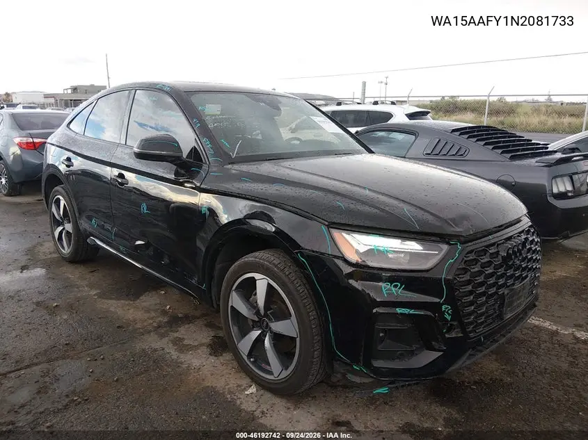 AUDI Q5 SPORTBACK 2022, VIN WA15AAFY1N2081733