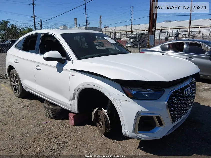 AUDI Q5 SPORTBACK 2022, VIN WA15AAFY1N2125374