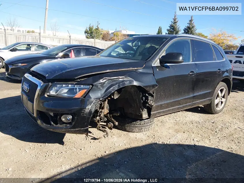 2011 AUDI Q5 VIN WA1VFCFP6BA099702 — фото 2