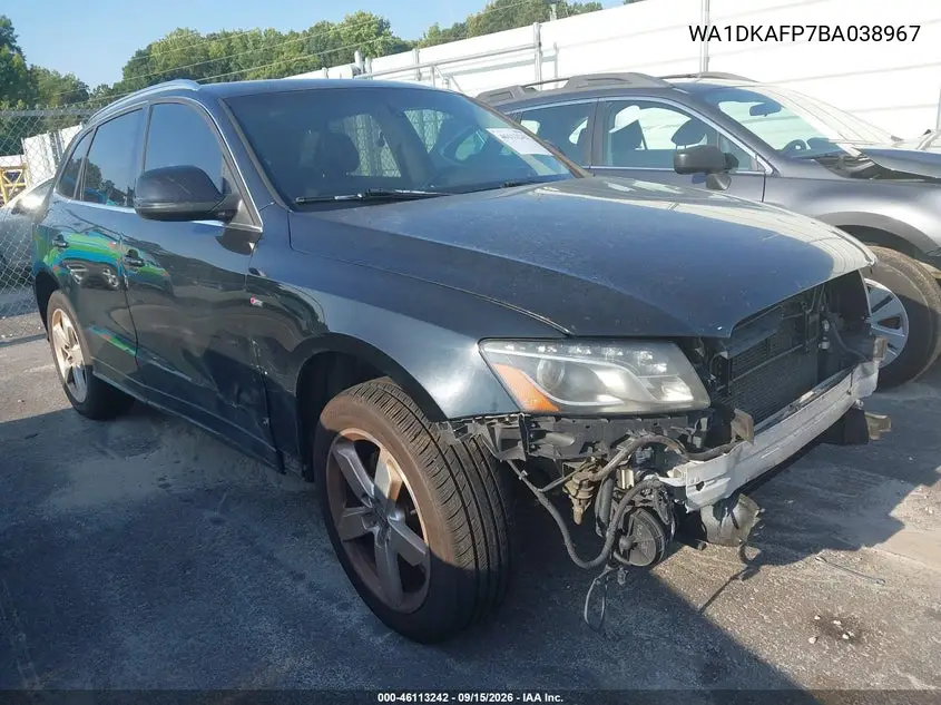 AUDI Q5 2011, VIN WA1DKAFP7BA038967