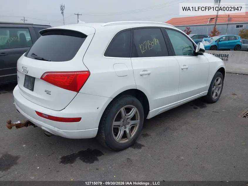 2012 AUDI Q5 VIN WA1LFCFP1CA002947 — фото 4