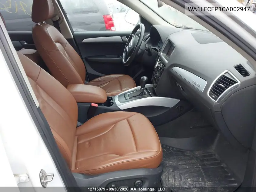 2012 AUDI Q5 VIN WA1LFCFP1CA002947 — фото 5