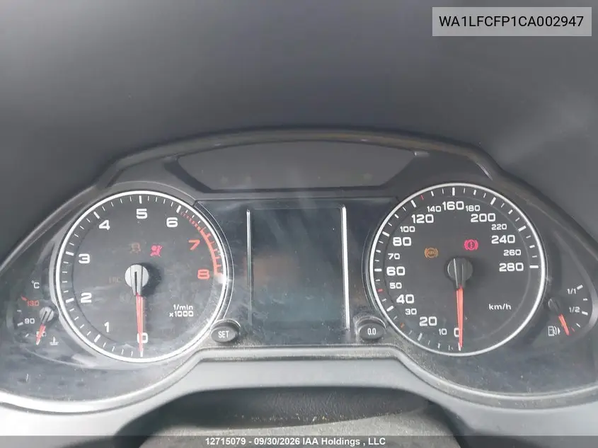 2012 AUDI Q5 VIN WA1LFCFP1CA002947 — фото 7