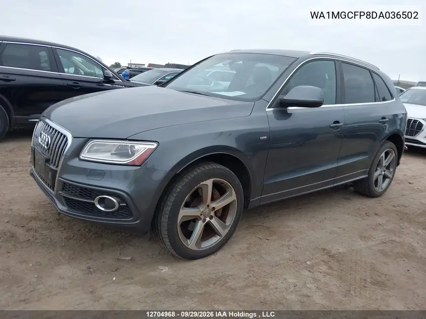 2013 AUDI Q5 VIN WA1MGCFP8DA036502 — фото 2
