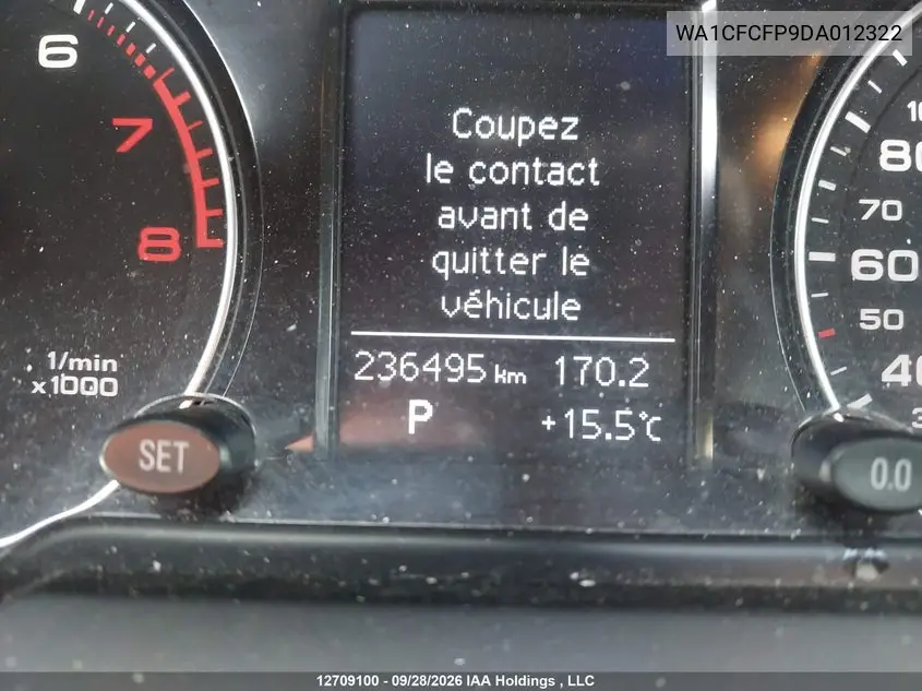 2013 AUDI Q5 VIN WA1CFCFP9DA012322 — фото 16
