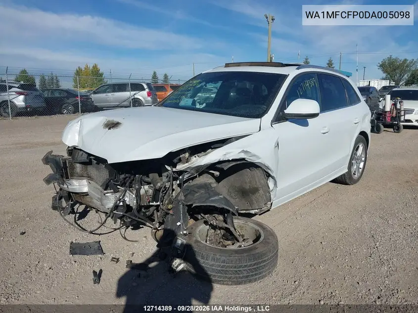 2013 AUDI Q5 VIN WA1MFCFP0DA005098 — фото 2
