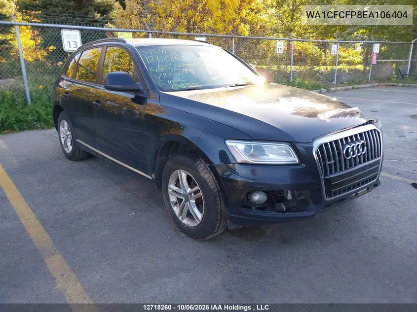 AUDI Q5 2014, VIN WA1CFCFP8EA106404