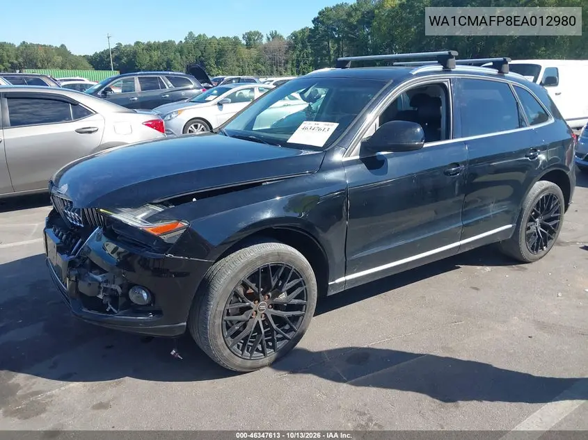 2014 AUDI Q5 VIN WA1CMAFP9EA012980 — фото 2