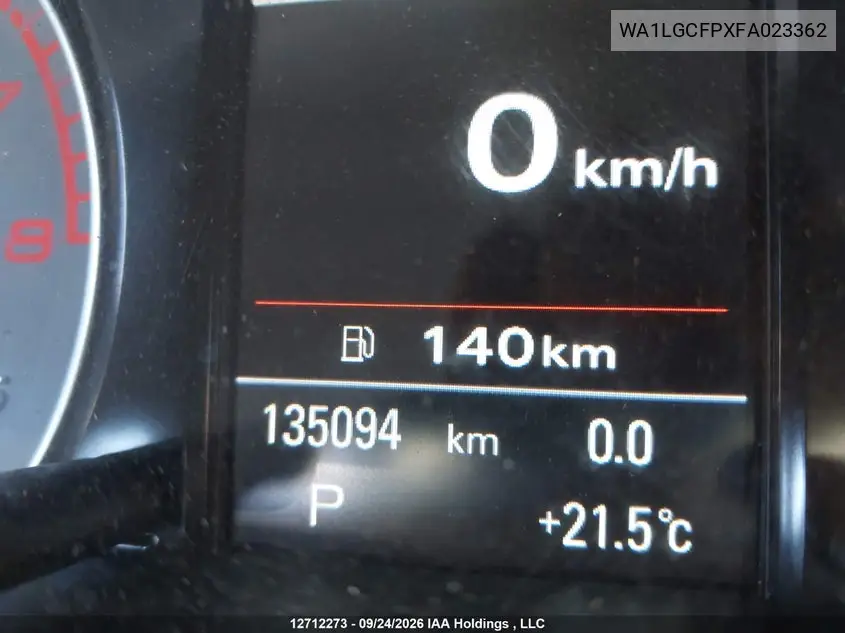 2015 AUDI Q5 VIN WA1LGCFPXFA023362 — фото 15